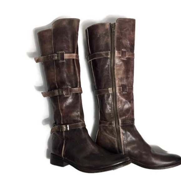 Bed Stu Knee High Brown Leather Boots 7.5 - Picture 1 of 9